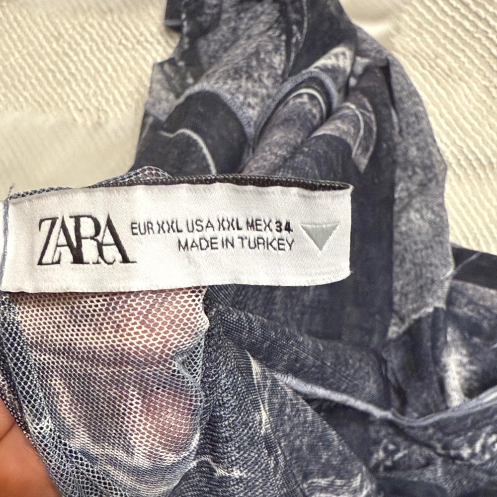 Zara Patchwork Looking Like Denim Maxi Dress - Bl… - image 2